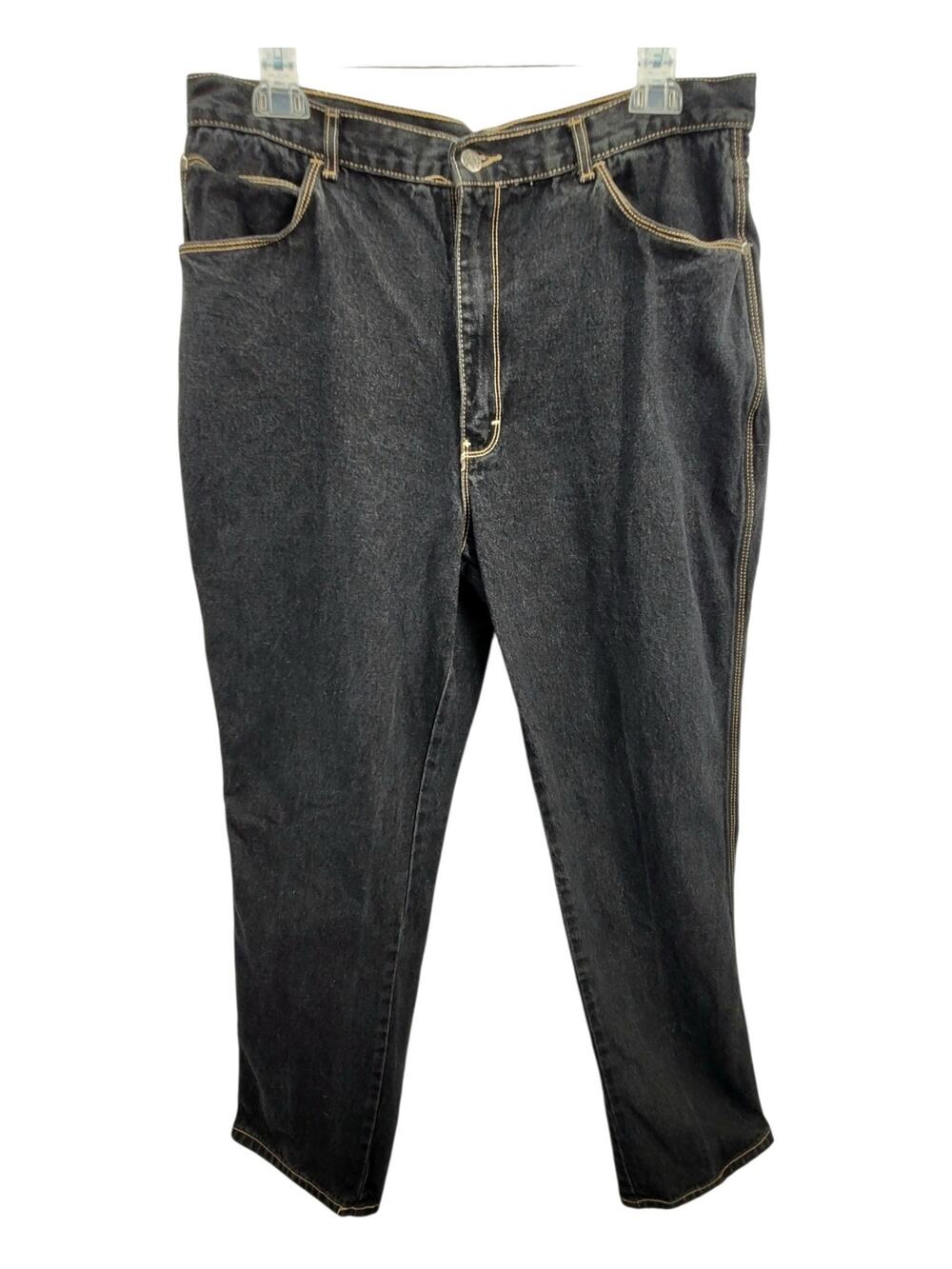 Gitano Vintage Black Denim High Rise Tapered Mom Jeans Womens Size 18 Cotton 80s